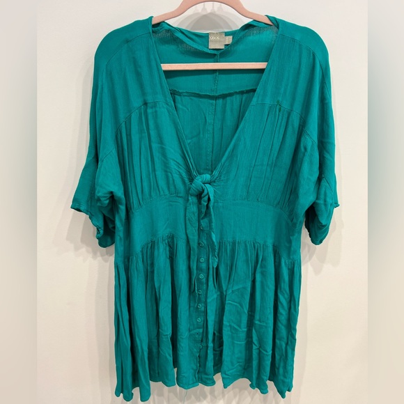 ASOS Blue Flowy Tie Up Dress - Picture 1 of 4
